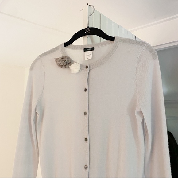 J. Crew Vintage Y2K Merino Wool Rosette Cardigan Sweater - Picture 7 of 8